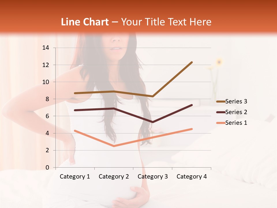 A Pregnant Woman Sitting On A Bed With Her Hands On Her Hips PowerPoint Template