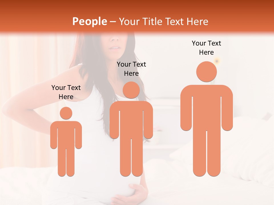A Pregnant Woman Sitting On A Bed With Her Hands On Her Hips PowerPoint Template