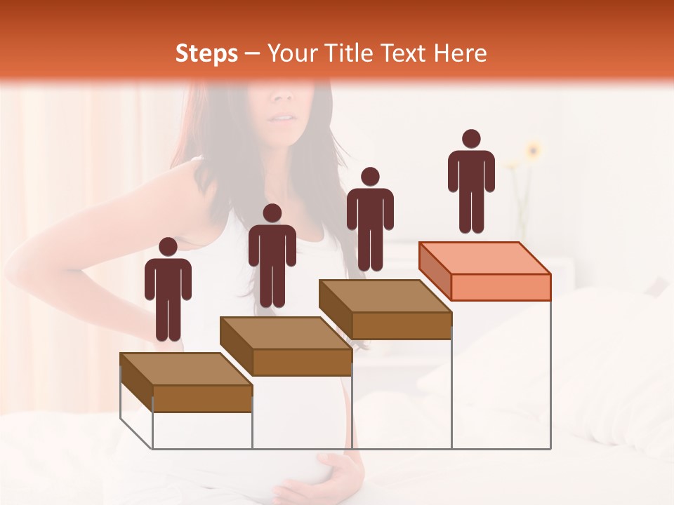 A Pregnant Woman Sitting On A Bed With Her Hands On Her Hips PowerPoint Template