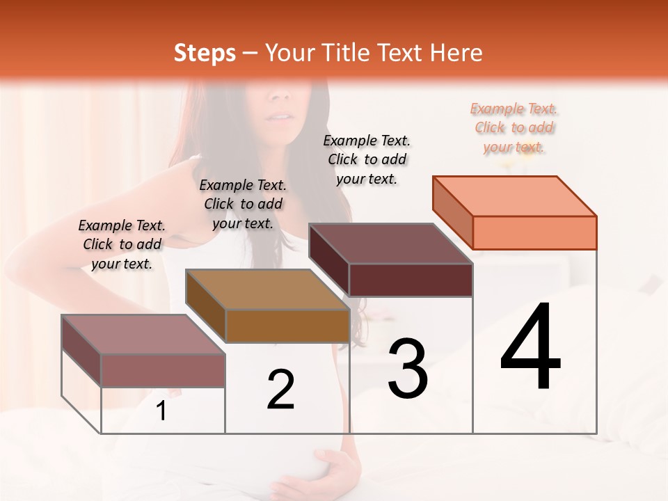 A Pregnant Woman Sitting On A Bed With Her Hands On Her Hips PowerPoint Template