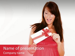 Valentine Smile Holding PowerPoint Template