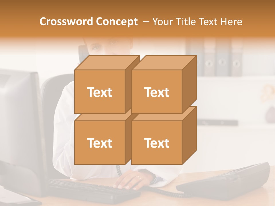 Phone Smile Desk PowerPoint Template