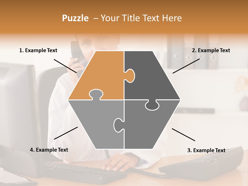 Phone Smile Desk PowerPoint Template