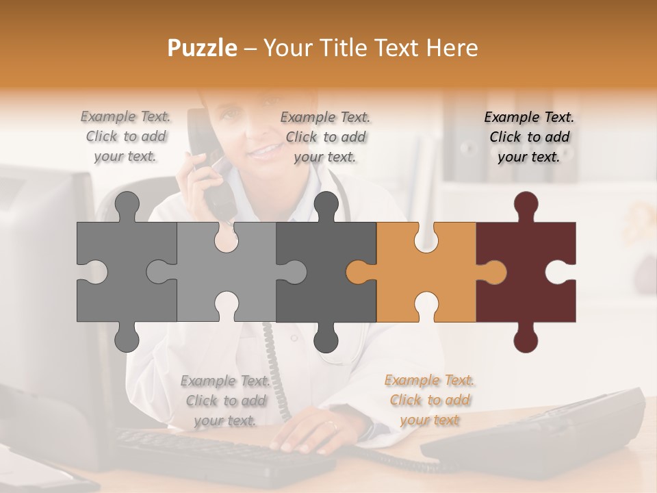 Phone Smile Desk PowerPoint Template