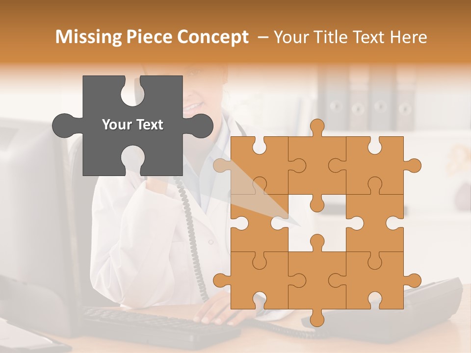 Phone Smile Desk PowerPoint Template