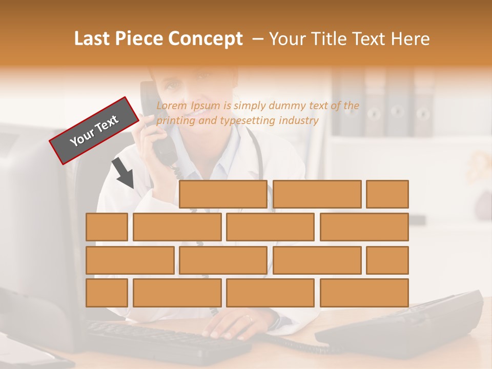 Phone Smile Desk PowerPoint Template