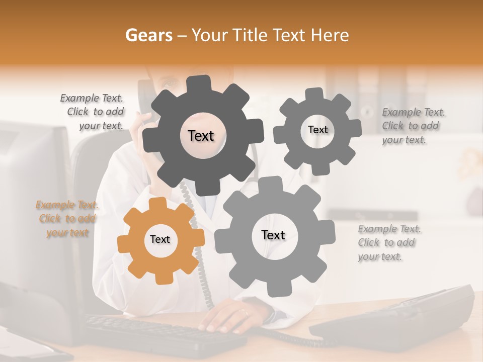 Phone Smile Desk PowerPoint Template