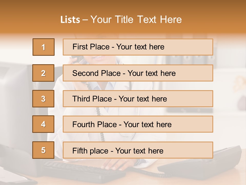 Phone Smile Desk PowerPoint Template