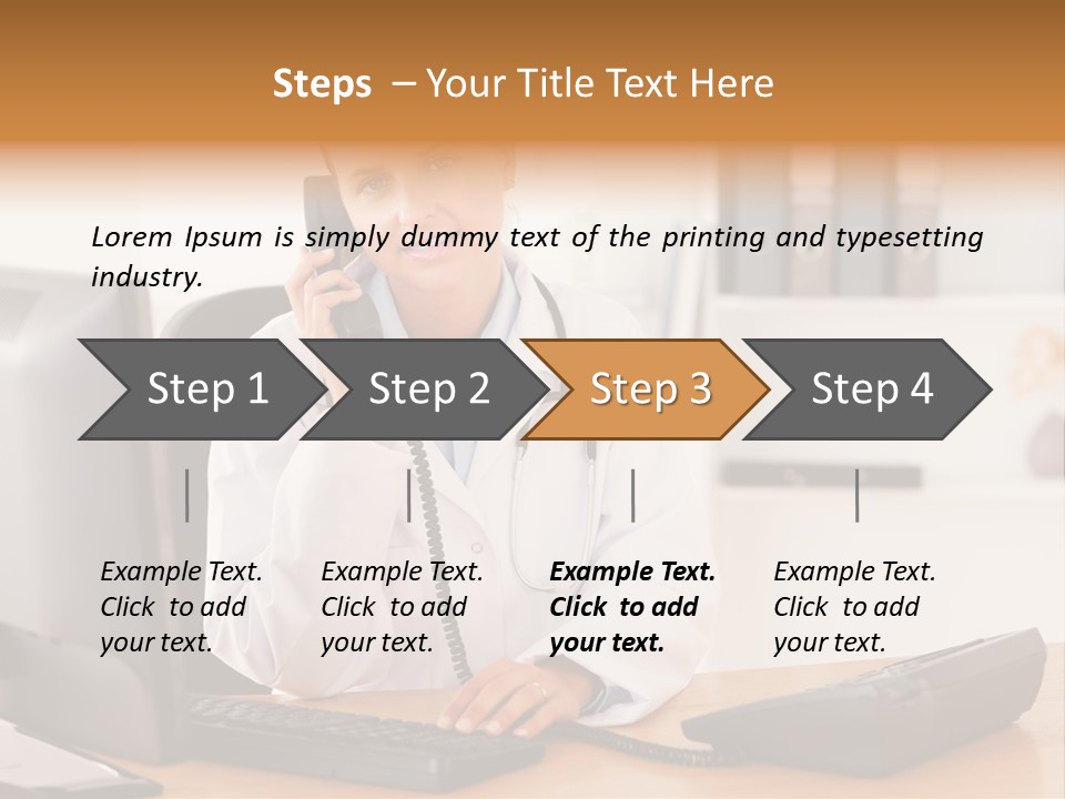 Phone Smile Desk PowerPoint Template