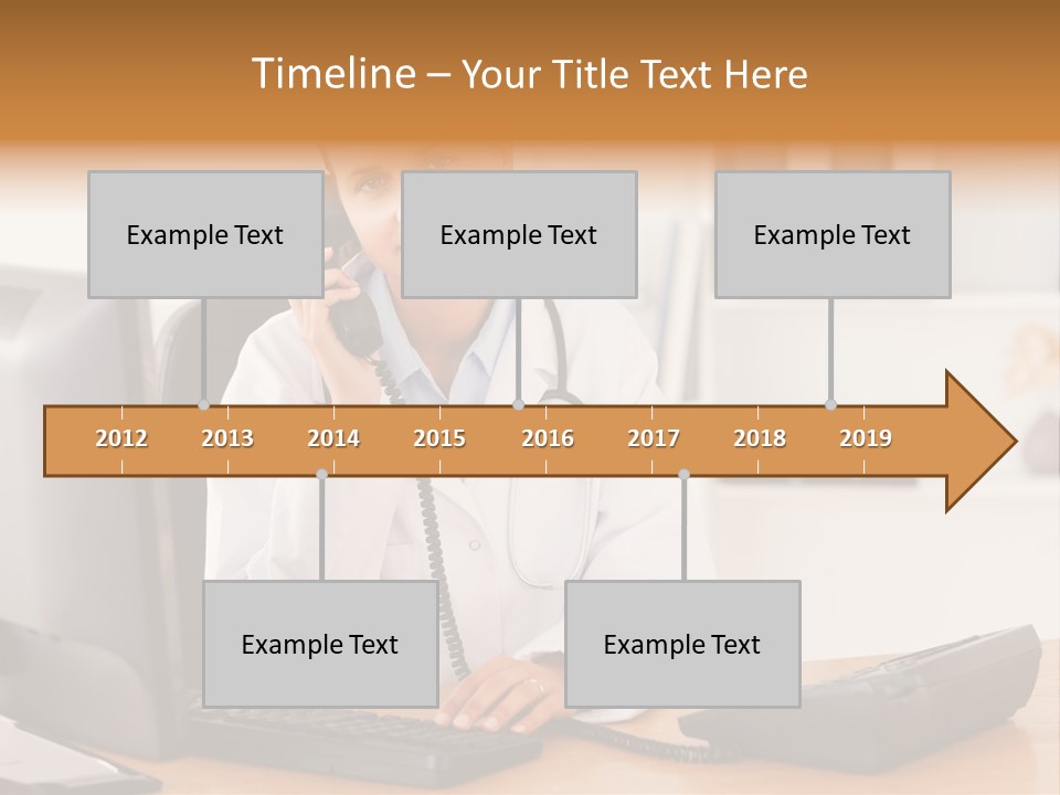 Phone Smile Desk PowerPoint Template