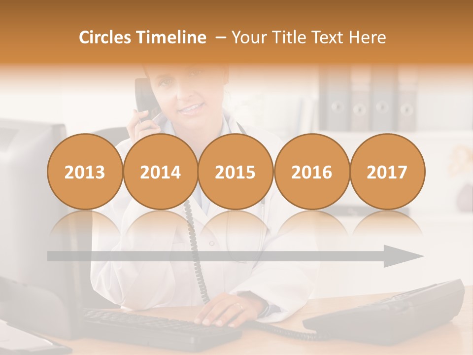 Phone Smile Desk PowerPoint Template