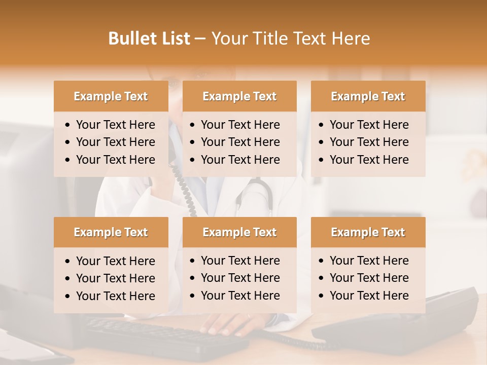 Phone Smile Desk PowerPoint Template