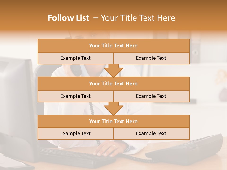 Phone Smile Desk PowerPoint Template