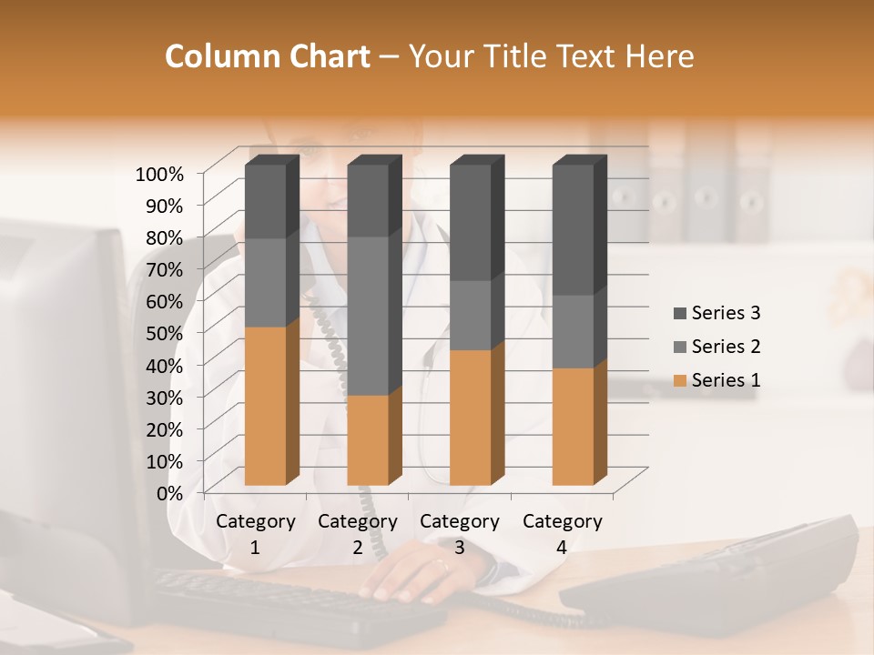 Phone Smile Desk PowerPoint Template