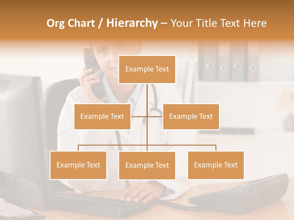 Phone Smile Desk PowerPoint Template