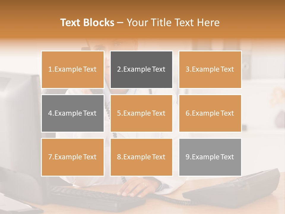 Phone Smile Desk PowerPoint Template