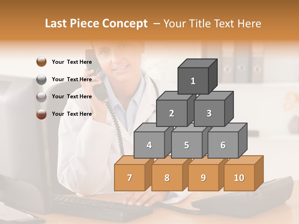 Phone Smile Desk PowerPoint Template