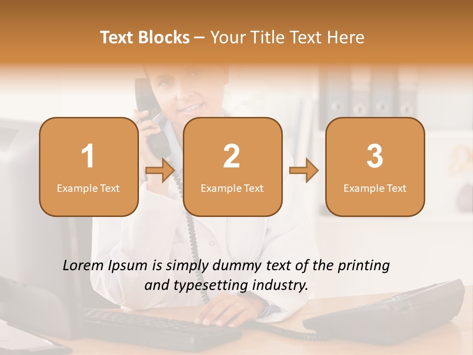 Phone Smile Desk PowerPoint Template