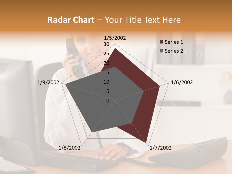 Phone Smile Desk PowerPoint Template