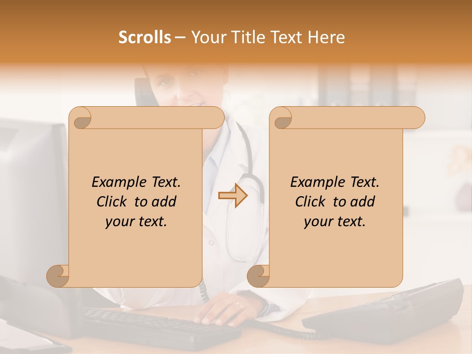 Phone Smile Desk PowerPoint Template