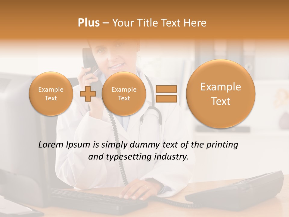 Phone Smile Desk PowerPoint Template