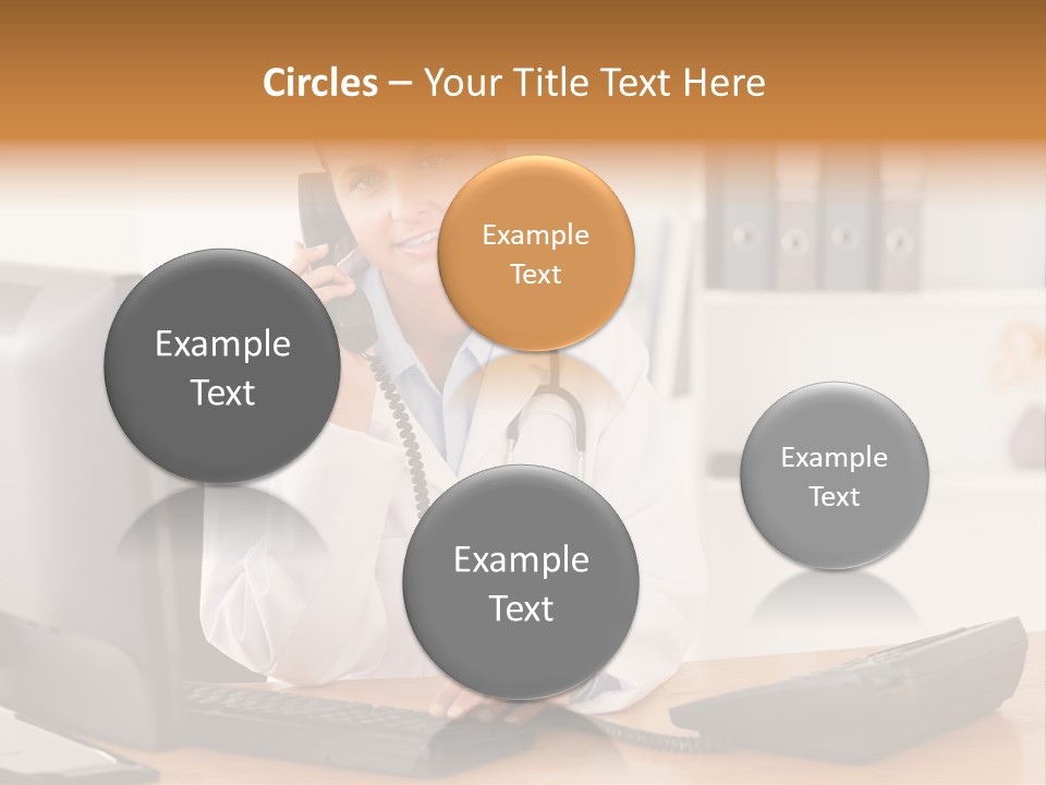 Phone Smile Desk PowerPoint Template