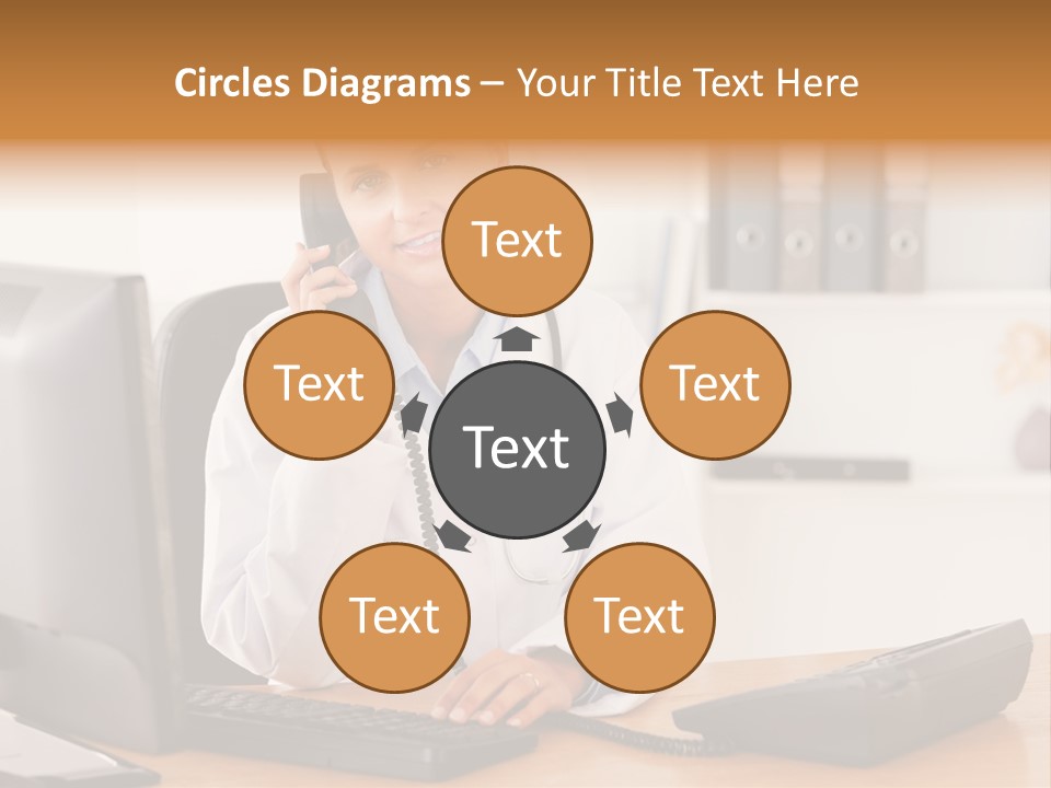 Phone Smile Desk PowerPoint Template