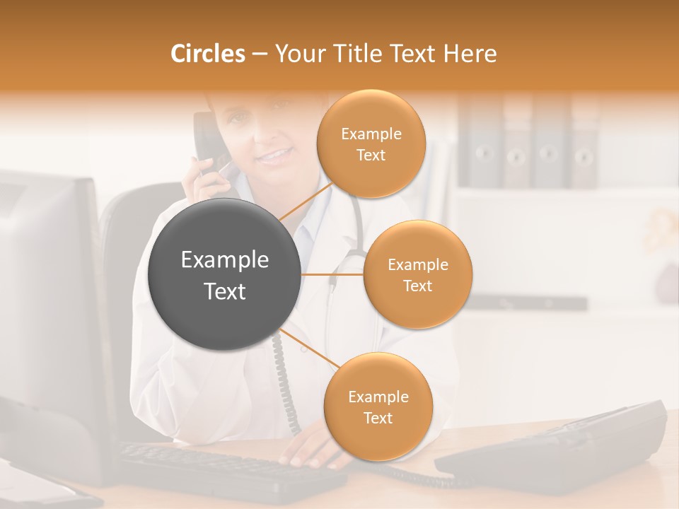 Phone Smile Desk PowerPoint Template
