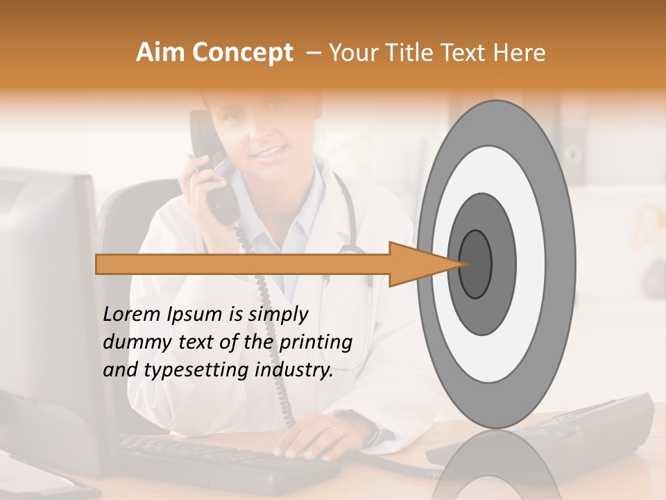 Phone Smile Desk PowerPoint Template