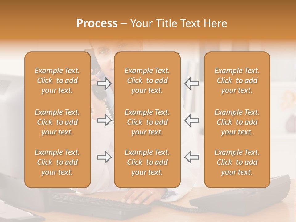 Phone Smile Desk PowerPoint Template