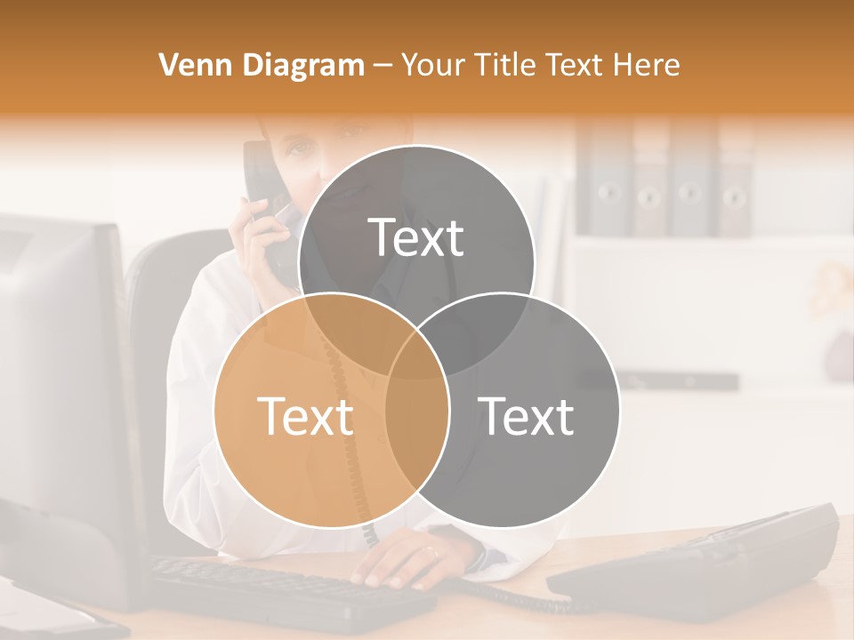 Phone Smile Desk PowerPoint Template