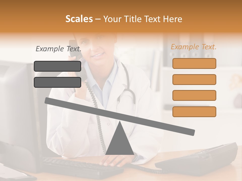 Phone Smile Desk PowerPoint Template