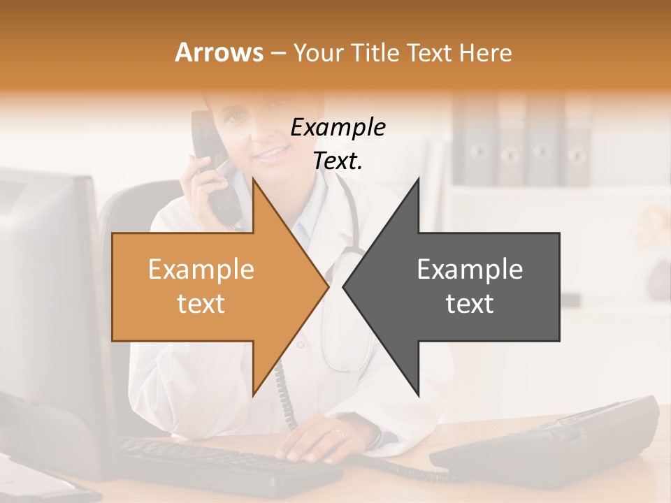Phone Smile Desk PowerPoint Template
