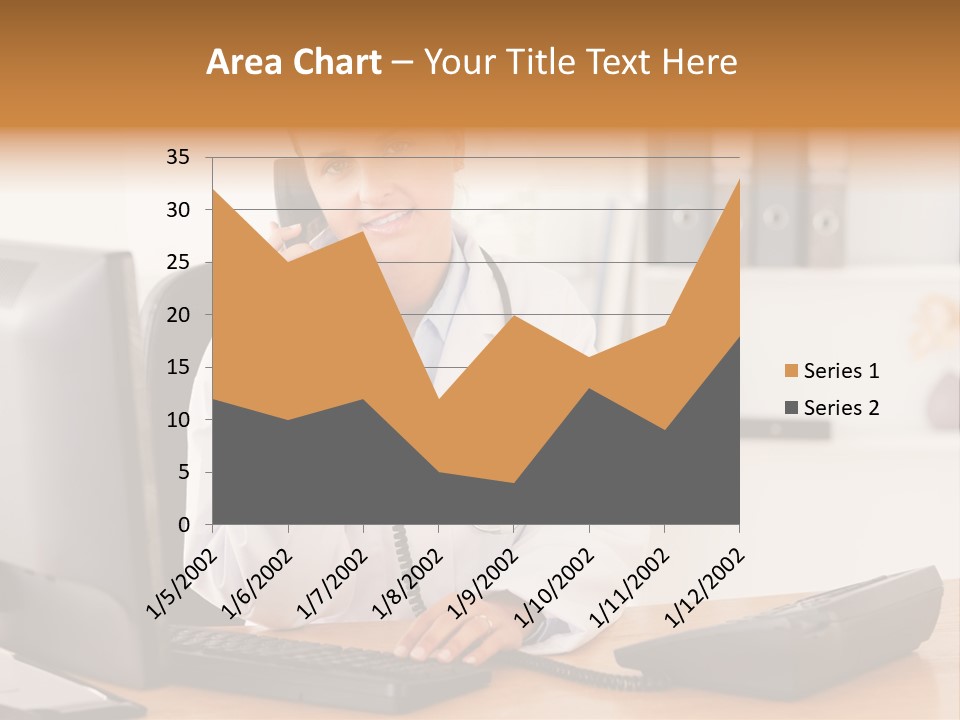 Phone Smile Desk PowerPoint Template