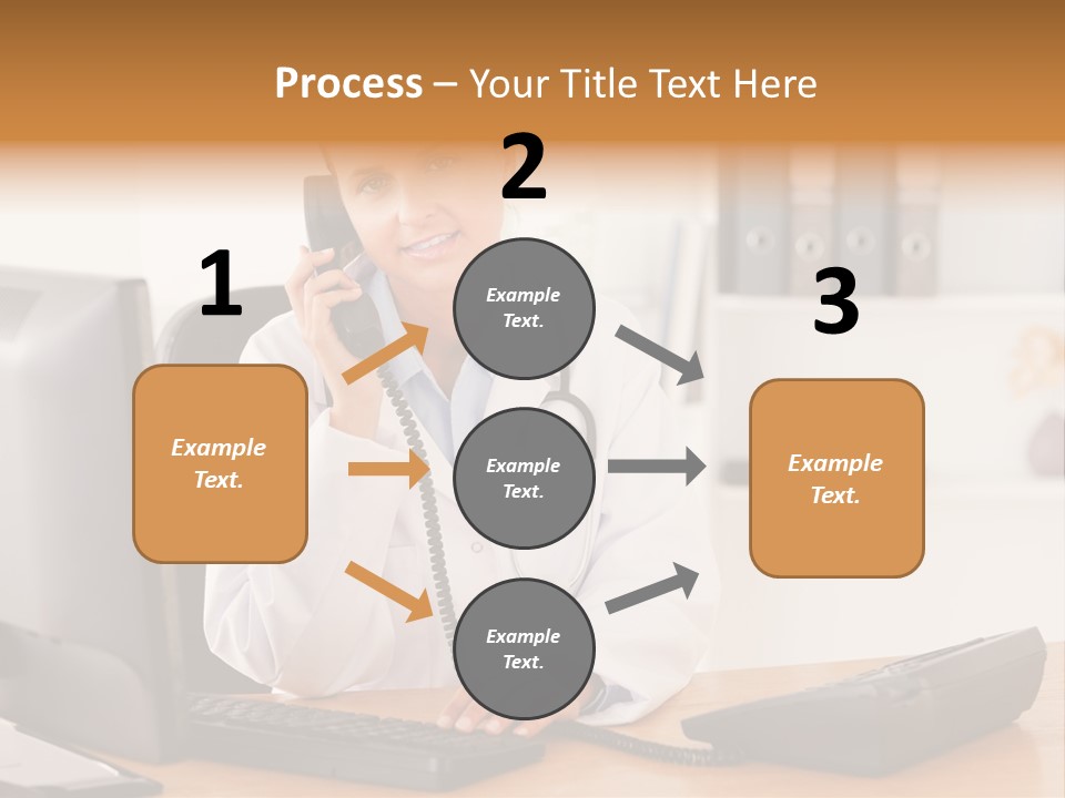 Phone Smile Desk PowerPoint Template