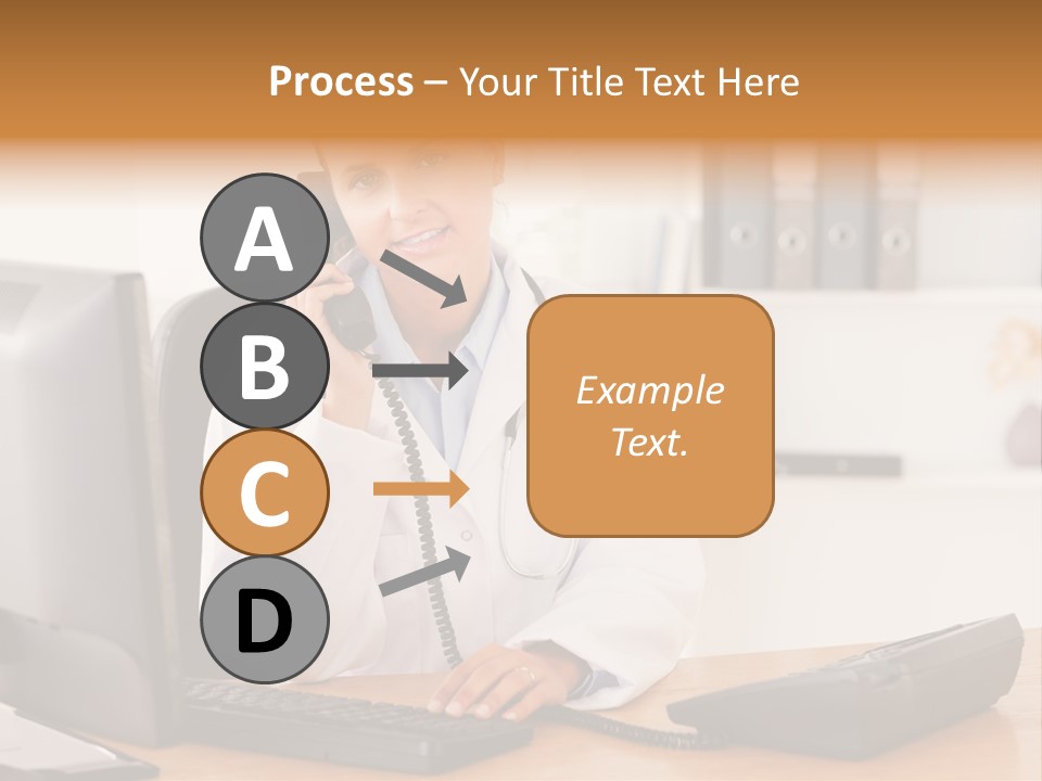 Phone Smile Desk PowerPoint Template
