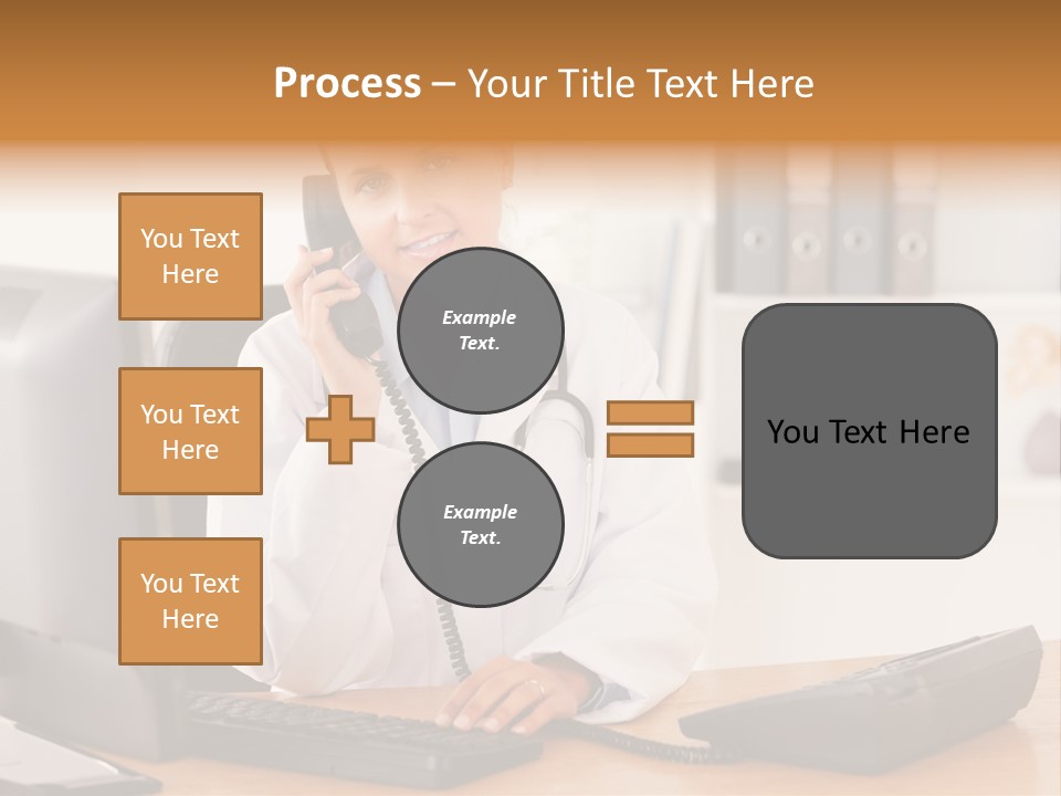 Phone Smile Desk PowerPoint Template