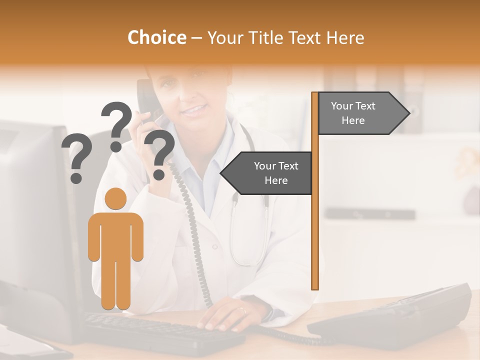 Phone Smile Desk PowerPoint Template