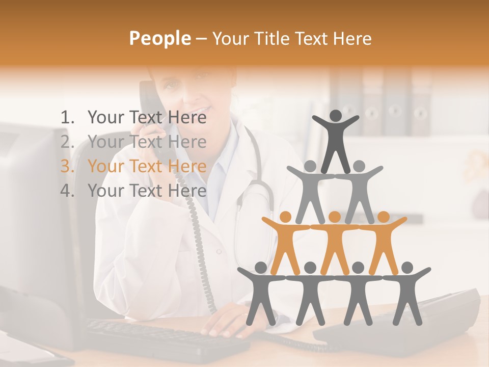 Phone Smile Desk PowerPoint Template