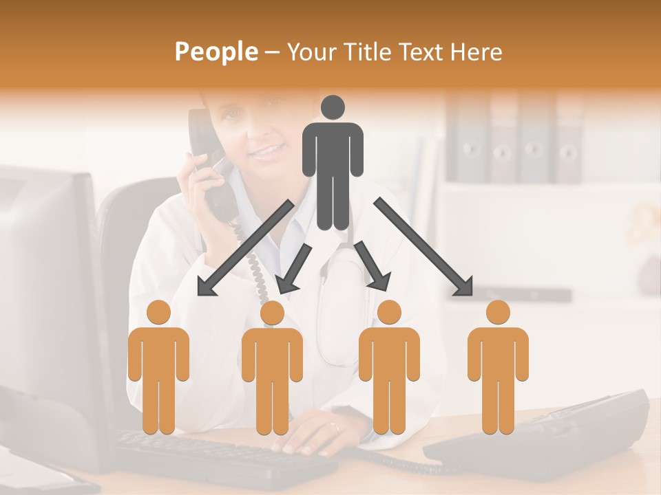 Phone Smile Desk PowerPoint Template