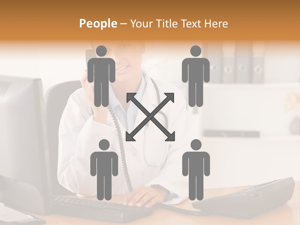 Phone Smile Desk PowerPoint Template
