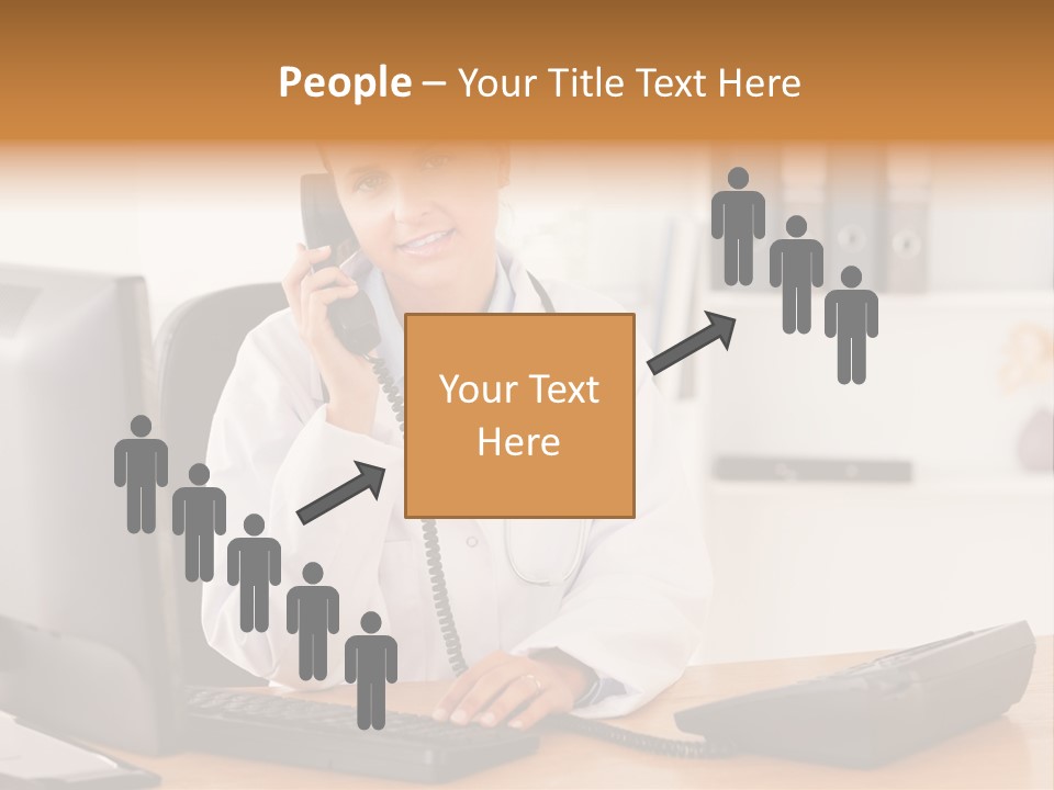 Phone Smile Desk PowerPoint Template