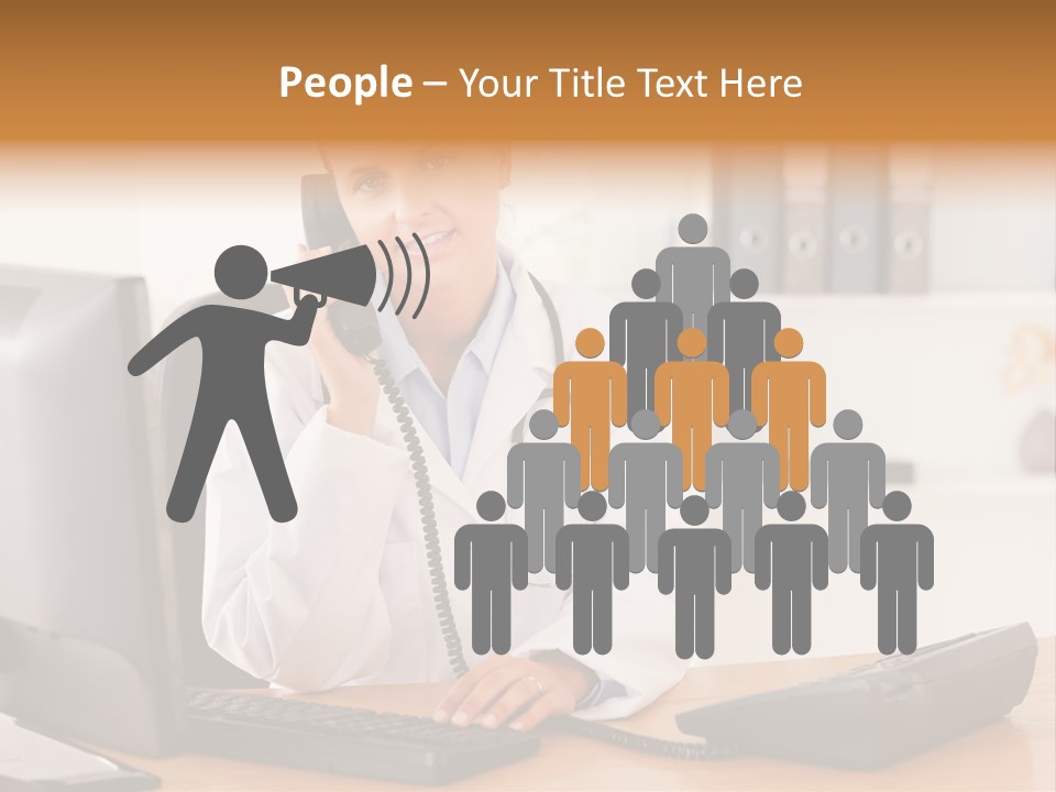 Phone Smile Desk PowerPoint Template