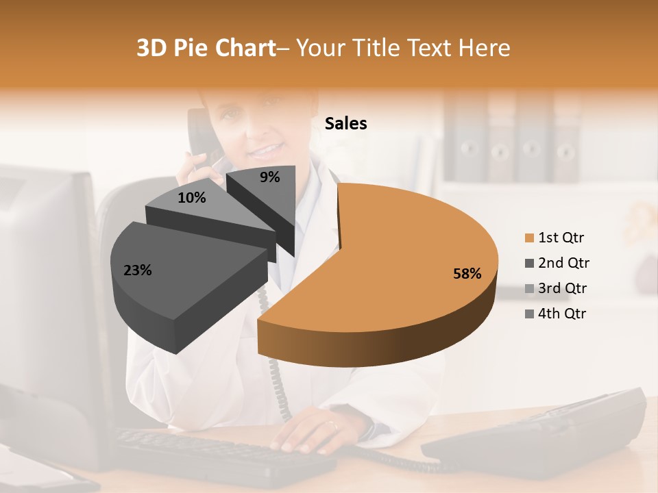 Phone Smile Desk PowerPoint Template