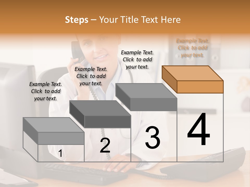 Phone Smile Desk PowerPoint Template