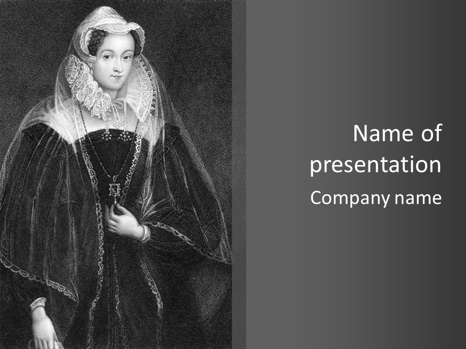 Scotland Female Engraving PowerPoint Template