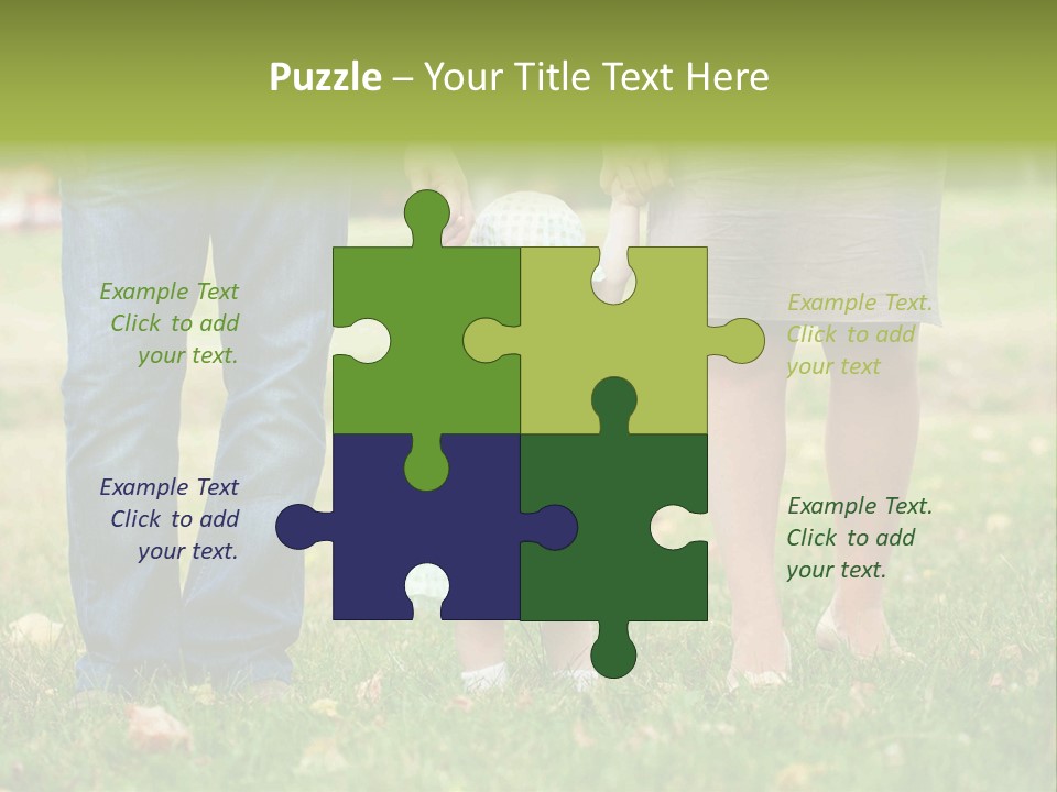 A Little Girl Holding The Hand Of Her Parents PowerPoint Template