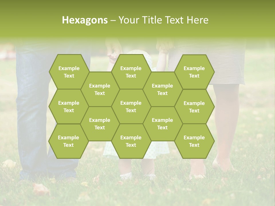 A Little Girl Holding The Hand Of Her Parents PowerPoint Template