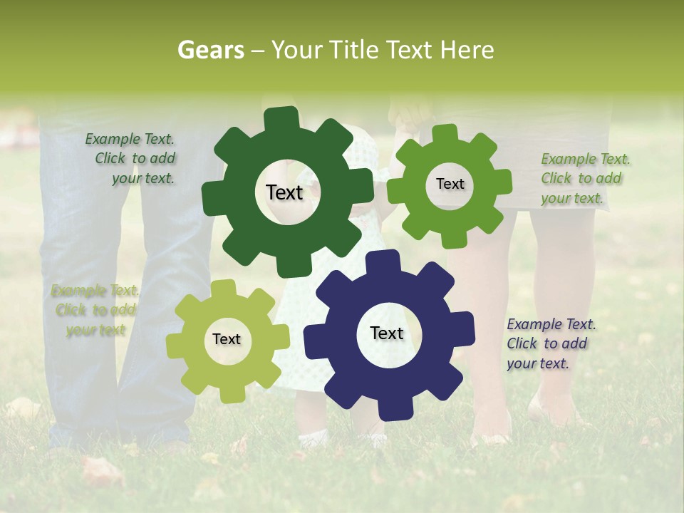 A Little Girl Holding The Hand Of Her Parents PowerPoint Template