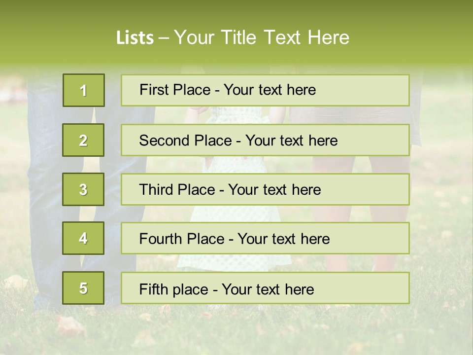 A Little Girl Holding The Hand Of Her Parents PowerPoint Template